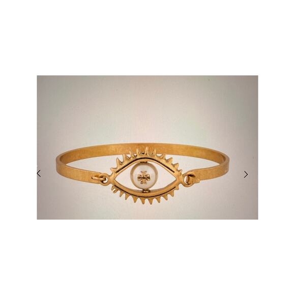 Tory Burch Faux Pearl Evil Eye Bangle - Picture 1 of 7